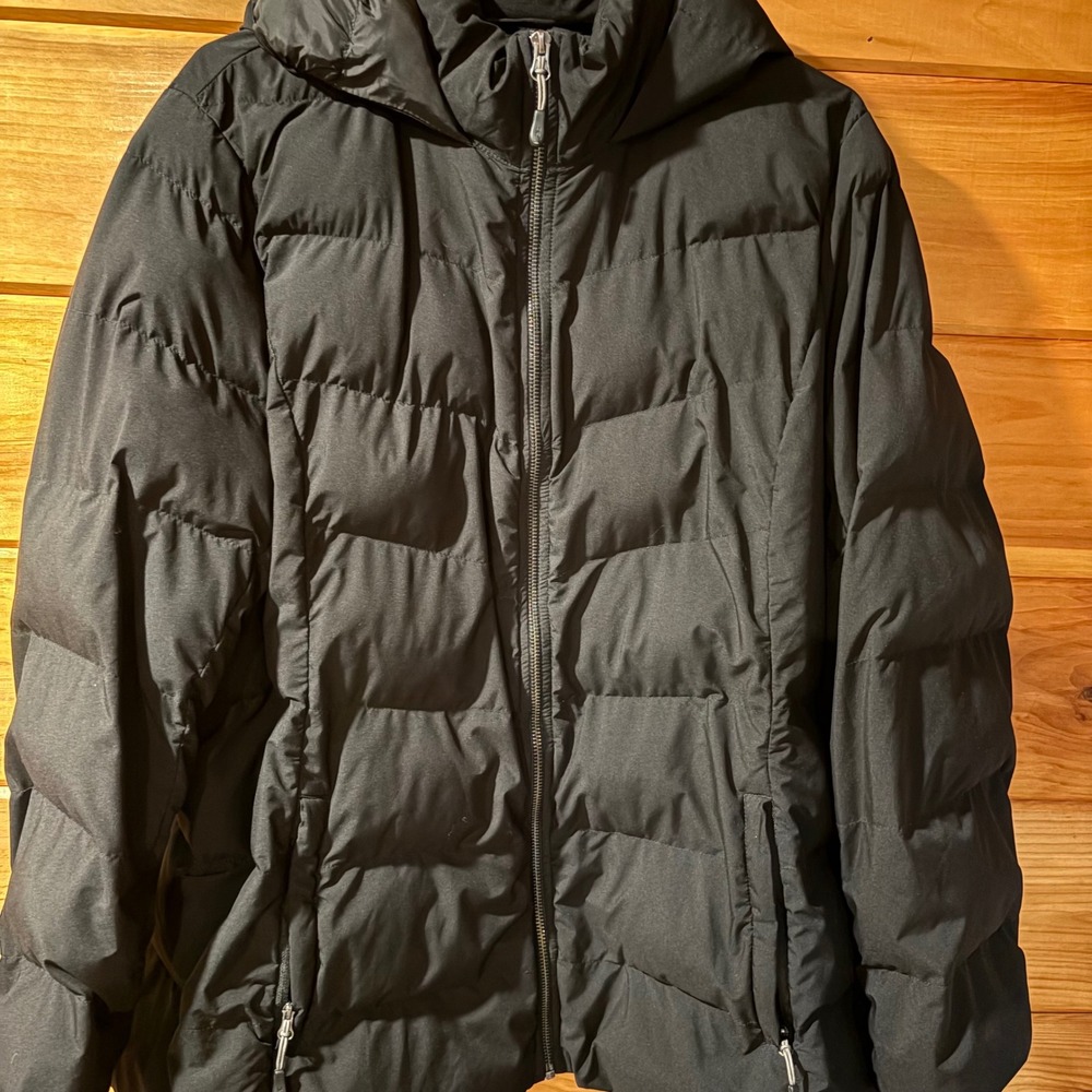 32 Degrees Heat Womens XL Black Hooded Puffer Jacket Full Zip Quilted Coat